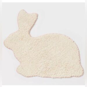 NWT Threshold Cream With Pink Outline Easter Bunny Soft Festive Bath Mat Rug